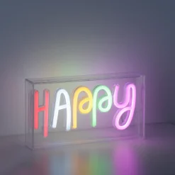 Paul Neuhaus Neon Lamp Happy - Meerkleurig - 8,5W - 23x12,7cm