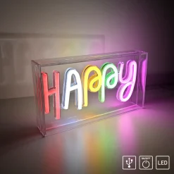 Paul Neuhaus Neon Lamp Happy - Meerkleurig - 8,5W - 23x12,7cm