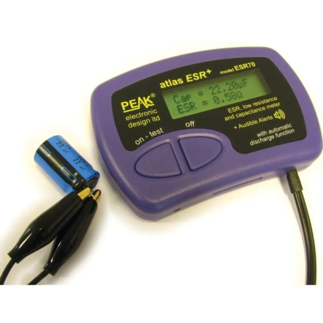 Peak Esr70 Esr-meter 0–40 Ω 0,3–90.000 Μf Met Automatische Ontlading