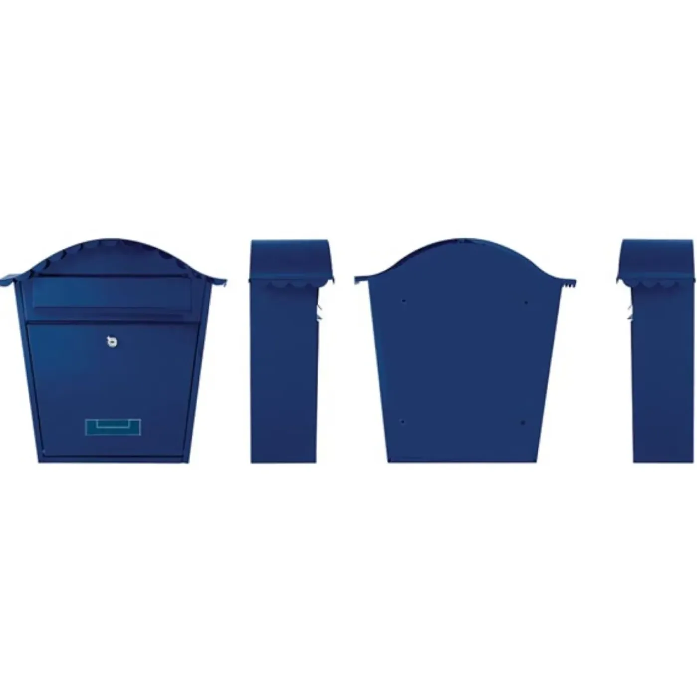 Perel Brievenbus Paris, wandmontage, 13.2 x 36.5 x 37 cm, Blauw