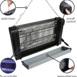 Perel Draadloze Insectenbestrijders 360° - 2 X 10 W