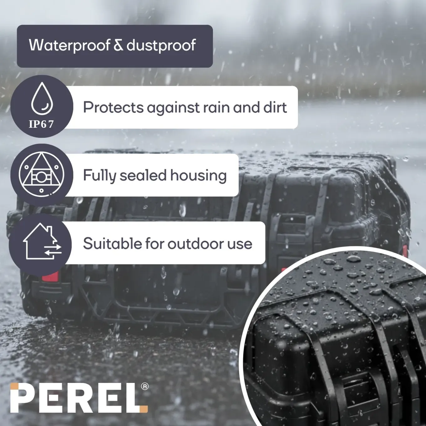 Perel Hc450st Hardcase Koffer Ip67 Met Plukschuim Waterdicht