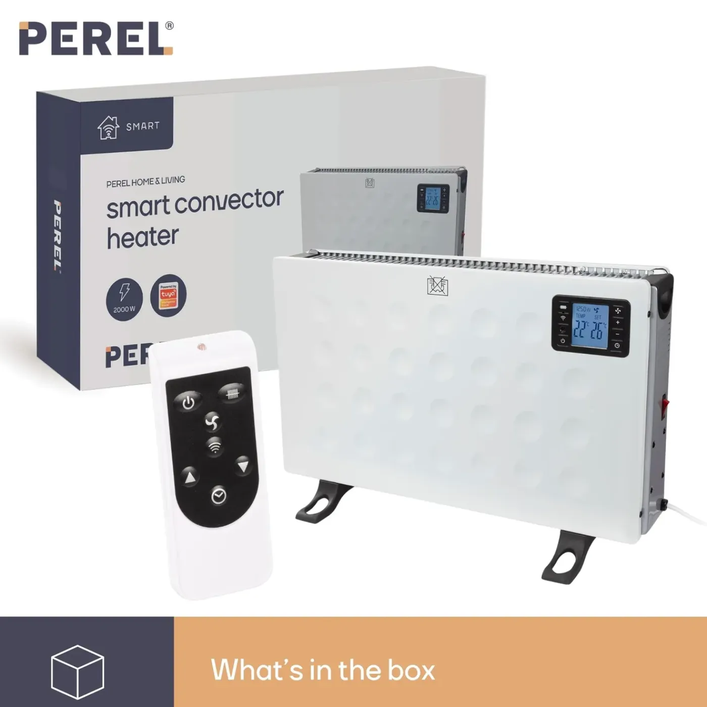 Perel Smart Convectorkachel, Voor Binnen, Drie Warmtestanden, 2000 W