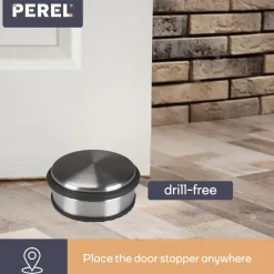 Perel Tl74052 Ronde Deurstopper Rvs 1,1 Kg Grijs Zonder Boren