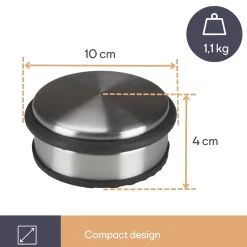 Perel Tl74052 Ronde Deurstopper Rvs 1,1 Kg Grijs Zonder Boren