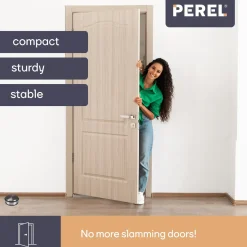 Perel Tl74052 Ronde Deurstopper Rvs 1,1 Kg Grijs Zonder Boren