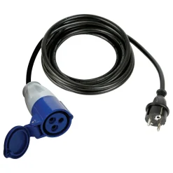 Perel Verloopkabel, H07RN-F 3G2.5, 3 m, 3680 W, Binnen en buiten, IP44, Zwart, Rubber