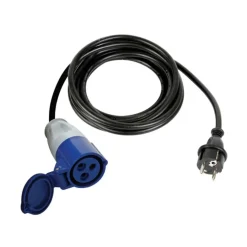 Perel Verloopkabel, H07RN-F 3G2.5, 3 m, 3680 W, Binnen en buiten, IP44, Zwart, Rubber