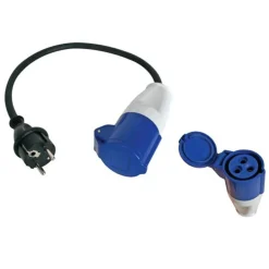 Perel Verloopkabel, H07RN-F 3G2.5, 0.4 m, 3680 W, Binnen en buiten, IP44, Zwart, Rubber