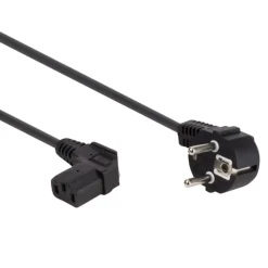 Perel Voedingskabel, H05VV-F 3G1, 2.5 m, 10 A/230 V, 2500 W, type E/F 90° naar C13 90°, voor binnen,