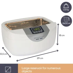 Perel Vtusc3 Ultrasoon Reiniger 2.6 L 35 Khz Voor Sieraden En Brillen
