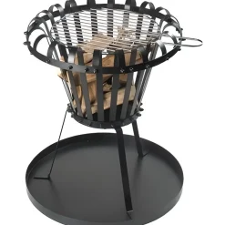 Perel Vuurpot Rond Zwart Diameter 50cm Hoogte 53cm Asbak