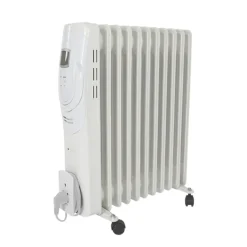 Perel 2500w Olieradiator Met 11 Ribben, 3 Warmtestanden, Lcd-display, 24 X 48 X 62.5 Cm, 2500 W, Wi