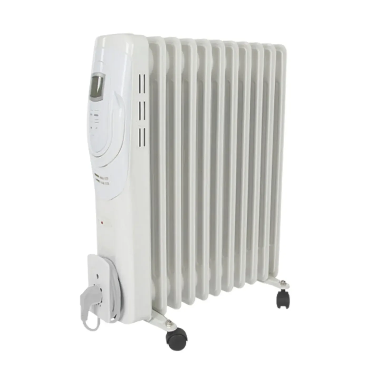 Perel 2500w Olieradiator Met 11 Ribben, 3 Warmtestanden, Lcd-display, 24 X 48 X 62.5 Cm, 2500 W, Wi