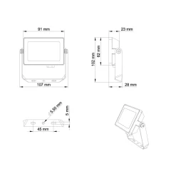 Philips Breedstraler ProjectLine - Zwart - 10W - 900lm - Warm Wit - IP65