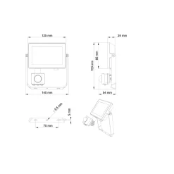Philips Breedstraler ProjectLine - Zwart - 20W - 1800lm - Warm Wit - IP65 - met Bewegingssensor
