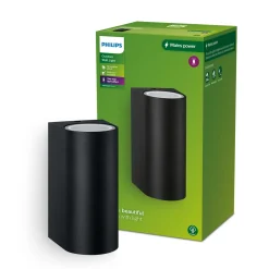 Philips Buitenwandlamp Nightingale - Zwart - 2xGU10