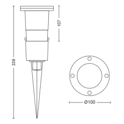 Philips grondspot PuLed zwart GU10 5W