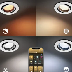 Philips Hue inbouwspot Centura aluminium wit en gekleurd GU10 5,7W 3 stuks