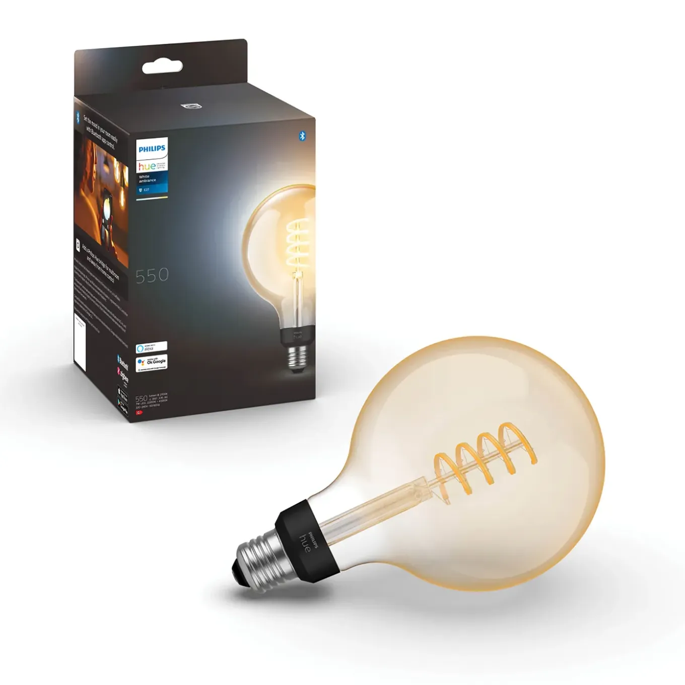 Philips Hue ledfilamentlamp G125 E27 7W