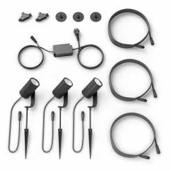 Philips Hue Lily tuinspot - wit en gekleurd licht - 3-spots - zwart - LowVolt - basis
