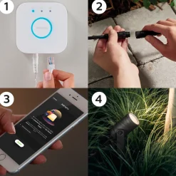 Philips Hue Lily tuinspot - wit en gekleurd licht - 3-spots - zwart - LowVolt - basis