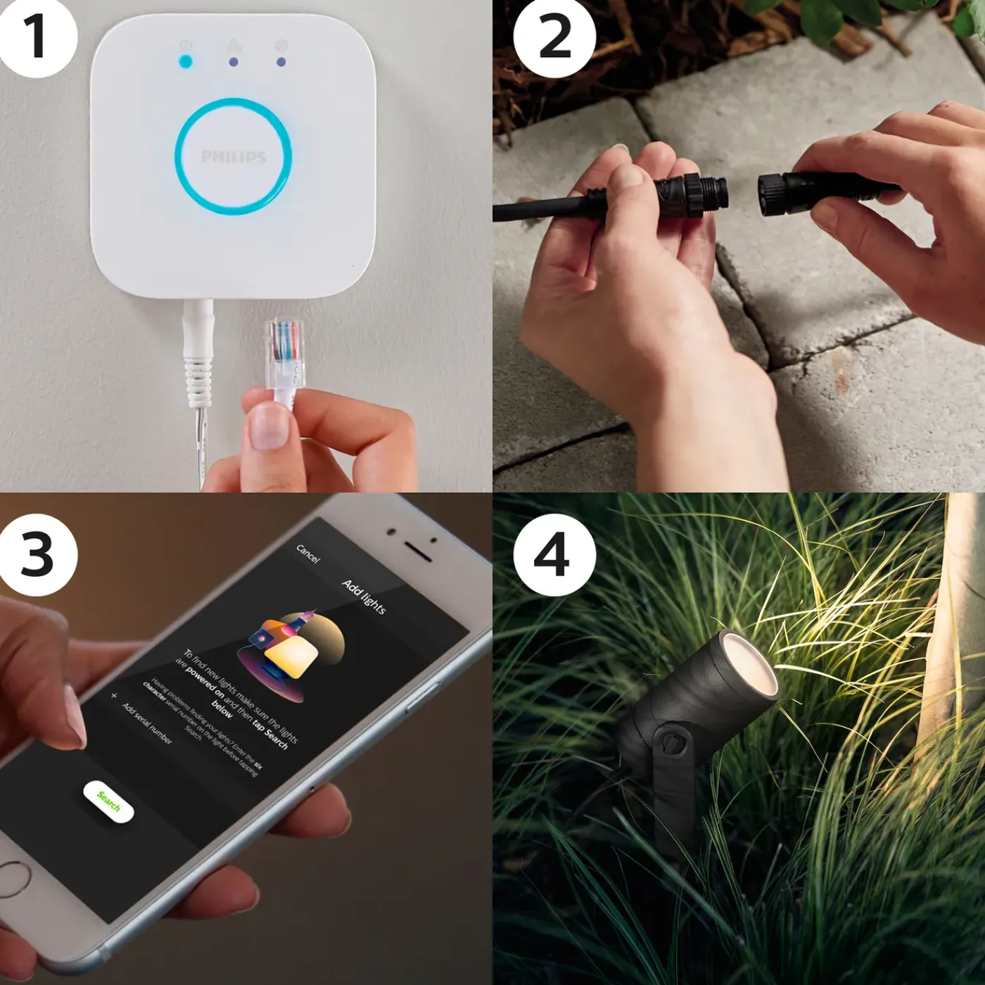 Philips Hue Lily tuinspot - wit en gekleurd licht - 3-spots - zwart - LowVolt - basis