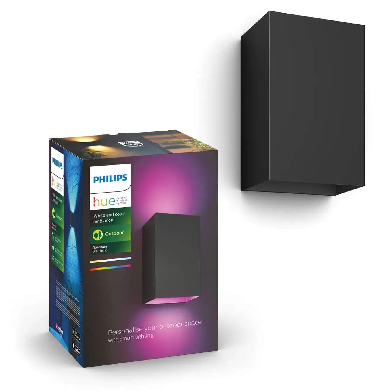 Philips Hue Resonate wandlamp - wit en gekleurd licht - zwart
