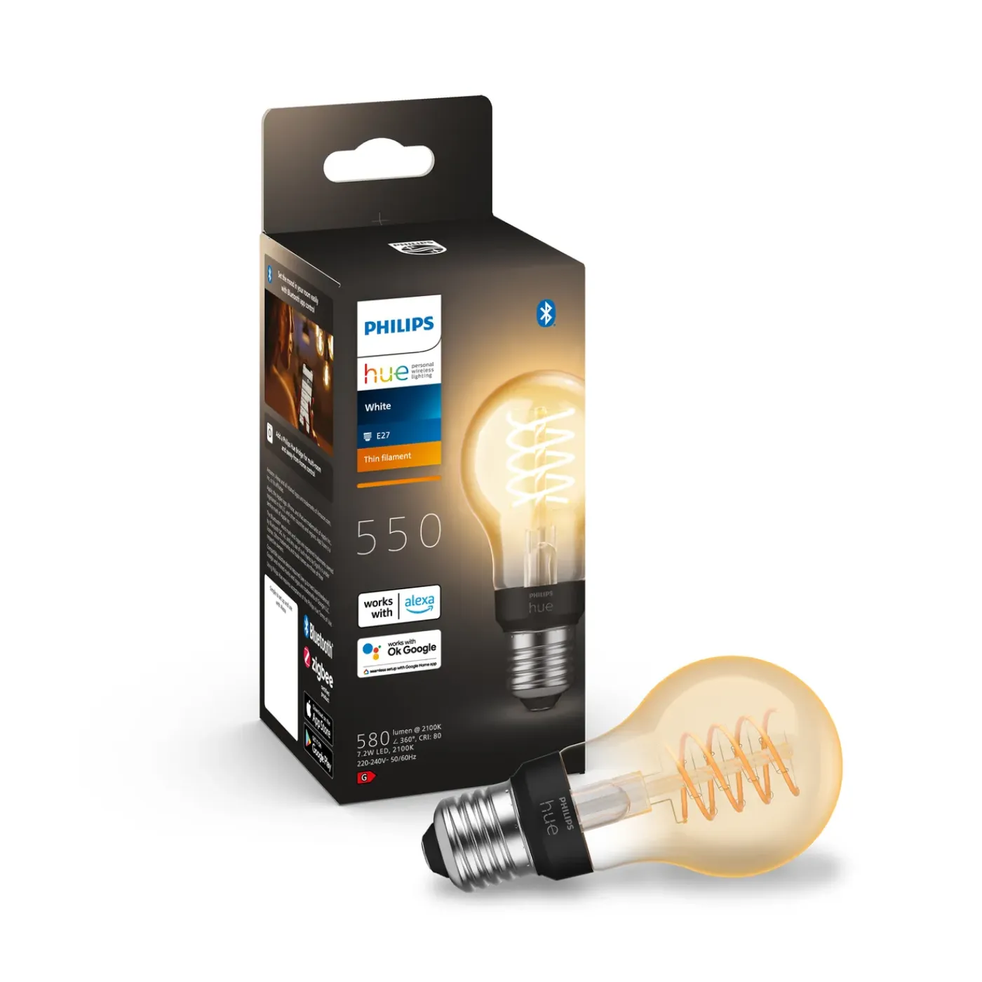 Philips Hue slimme ledfilamentlamp A60 E27 7W
