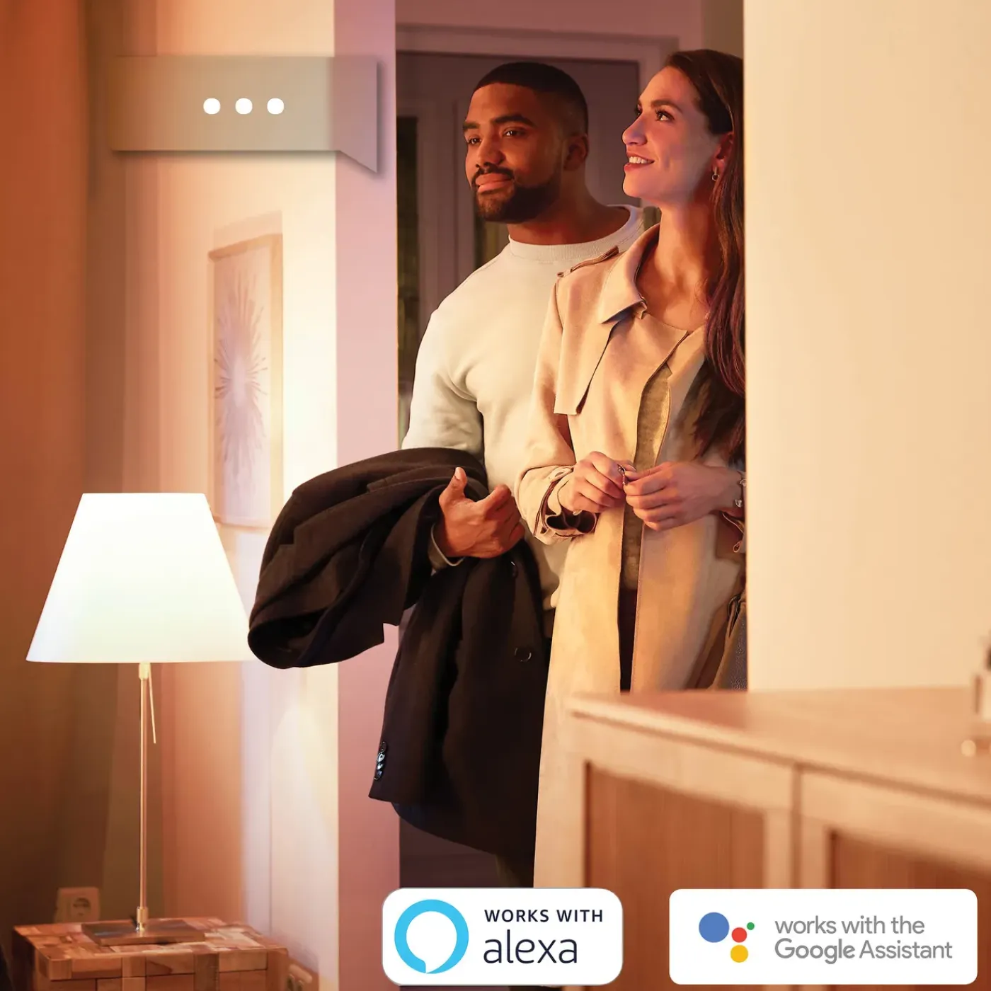 Philips Hue starterkit - warmwit licht - 3 lampen - E27 - 1100lm - 1 dimmer switch