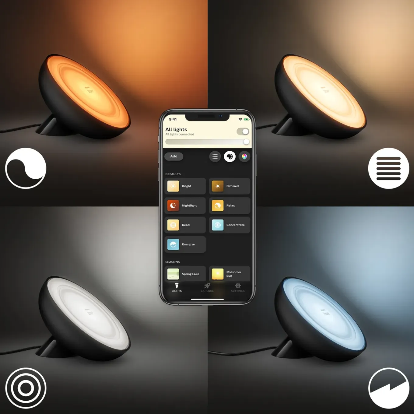 Philips Hue tafellamp Bloom zwart 7,1W