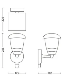 Philips muurverlichting Creek met bewegingssensor E27