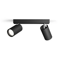 Philips Opbouwspot Idris - Zwart - 11,9cm - 2xGU10