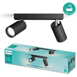 Philips Opbouwspot Idris - Zwart - 11,9cm - 2xGU10