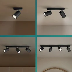 Philips Opbouwspot Kosipo - Zwart - 24cm - 2xGU10