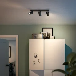 Philips Opbouwspot Kosipo - Zwart - 44,3cm - 3xGU10