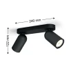 Philips Opbouwspot Pongee - Zwart - 24cm - 2xGU10