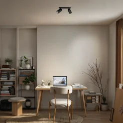 Philips Opbouwspot Pongee - Zwart - 24cm - 2xGU10