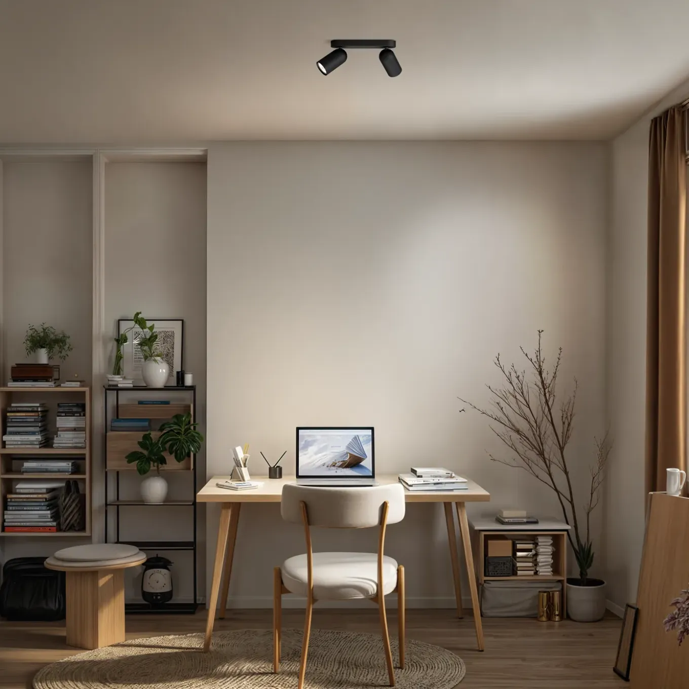 Philips Opbouwspot Pongee - Zwart - 24cm - 2xGU10