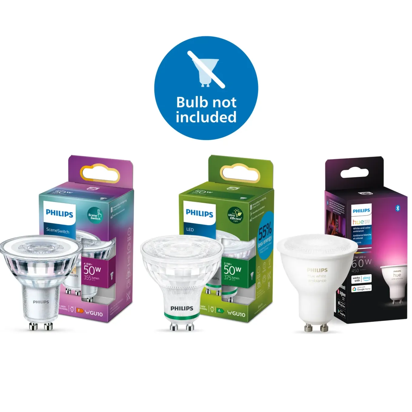 Philips Opbouwspot Pongee - Zwart - 24cm - 2xGU10