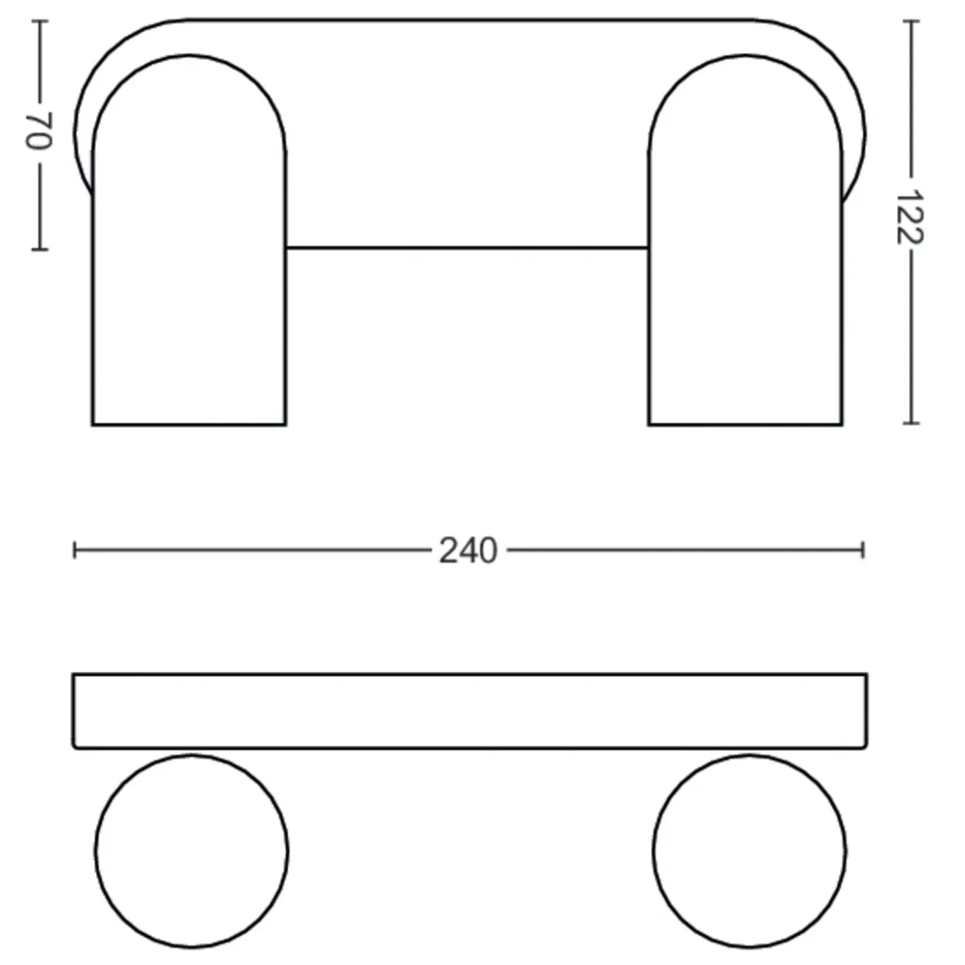 Philips Opbouwspot Pongee - Zwart - 24cm - 2xGU10