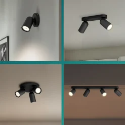 Philips Opbouwspot Pongee - Zwart - 24cm - 2xGU10