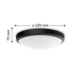 Philips plafondlamp Doris zwart ø22cm 6W