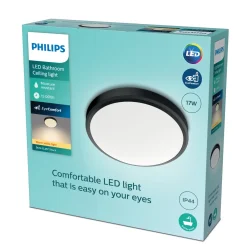 Philips plafondlamp Doris zwart ø31,3cm 17W