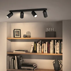 Philips plafondspot Pongee zwart 4xGU10