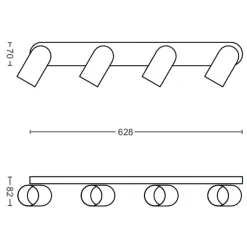 Philips plafondspot Pongee zwart 4xGU10