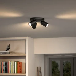 Philips plafondspot Pongee zwart 3xGU10