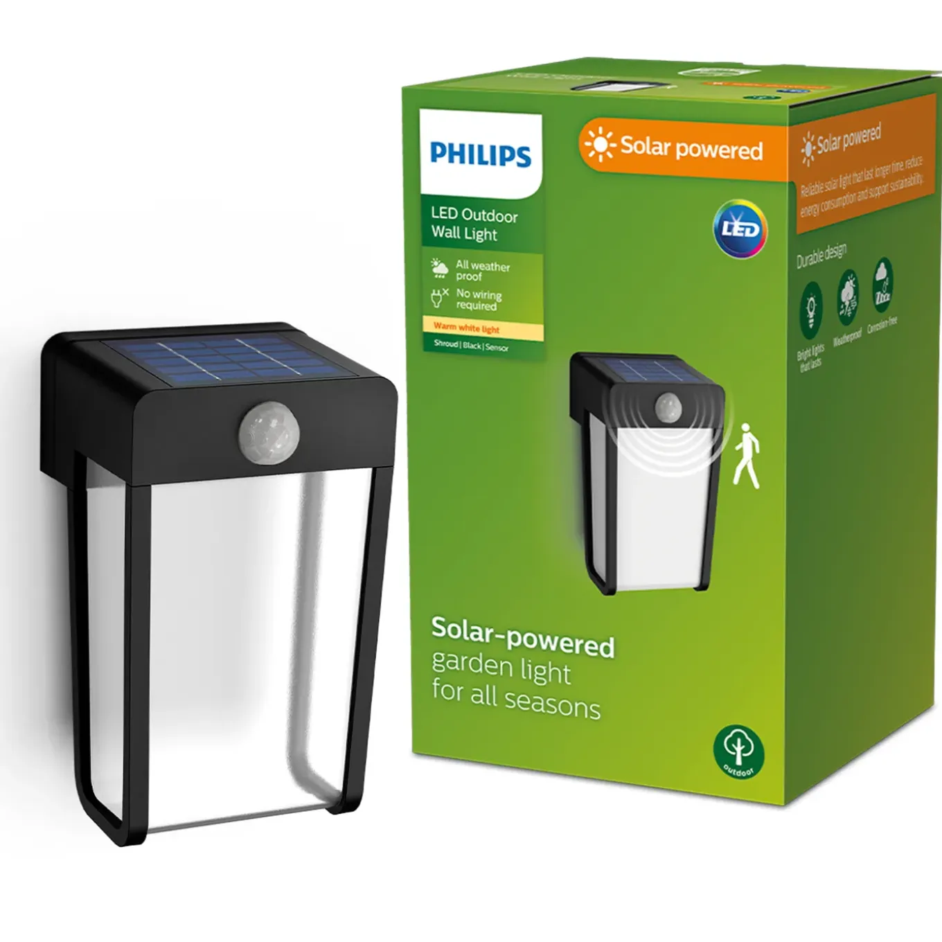 Philips wandlamp Shroud zwart 2,3W met sensor