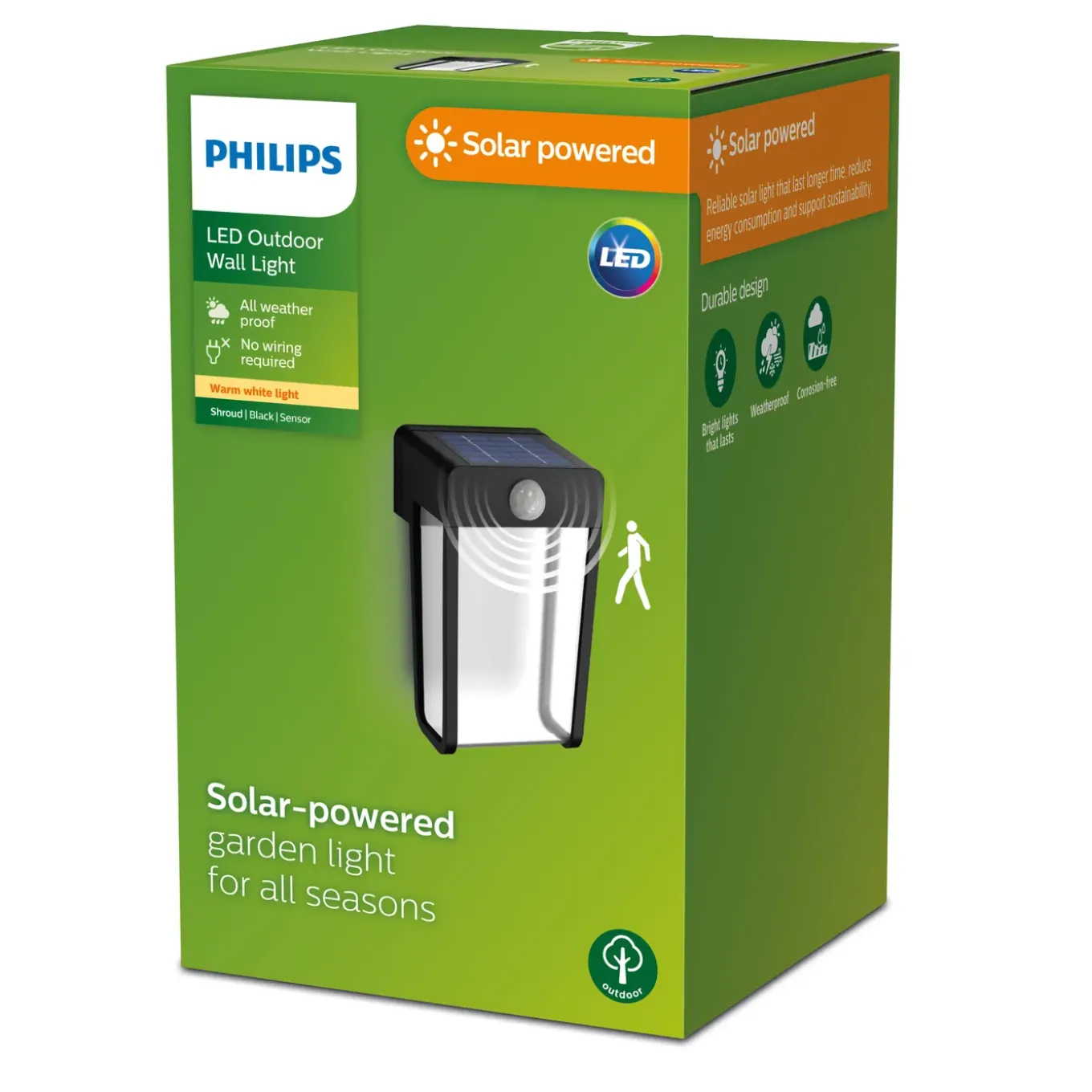 Philips wandlamp Shroud zwart 2,3W met sensor