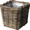 Van Der Leeden Planten/bloemen Mand - Rotan - Gevlochten Riet - L21xb21xh28 Cm